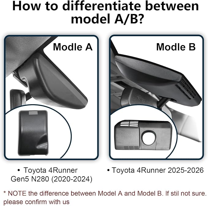 Front 4K & Rear 1080P Dash Cam Custom fit for Toyota 4Runner 2020-2024 Gen5 N280(Model A), TRD Sport Limited Pro Off-Road Venture Premium,Integrated OEM Look,UHD 2160P Video, App & WiFi,GPS,128GB Card