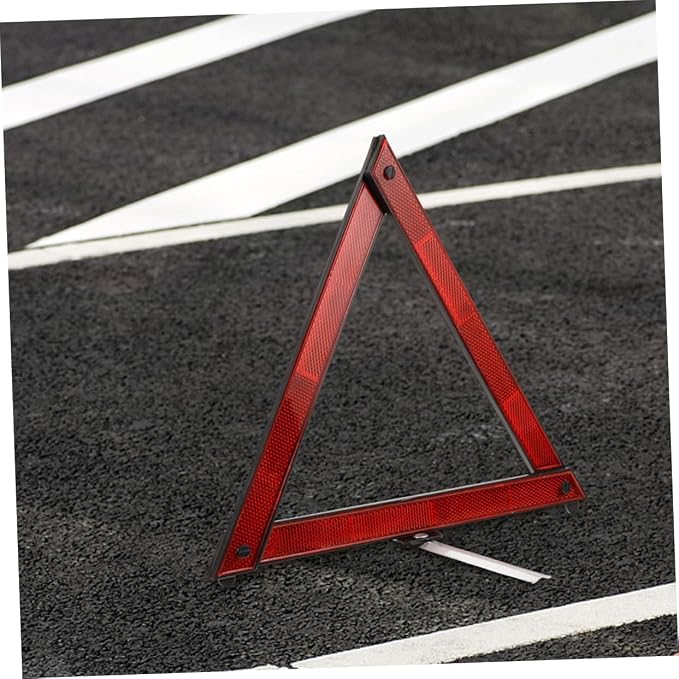 Zerodeko 5pcs Foldable Reflective Warning Triangles Essential Emergency Tool for Roadside Safety Compact Design for Vehicles and Trucks Enhanced Night Visibility