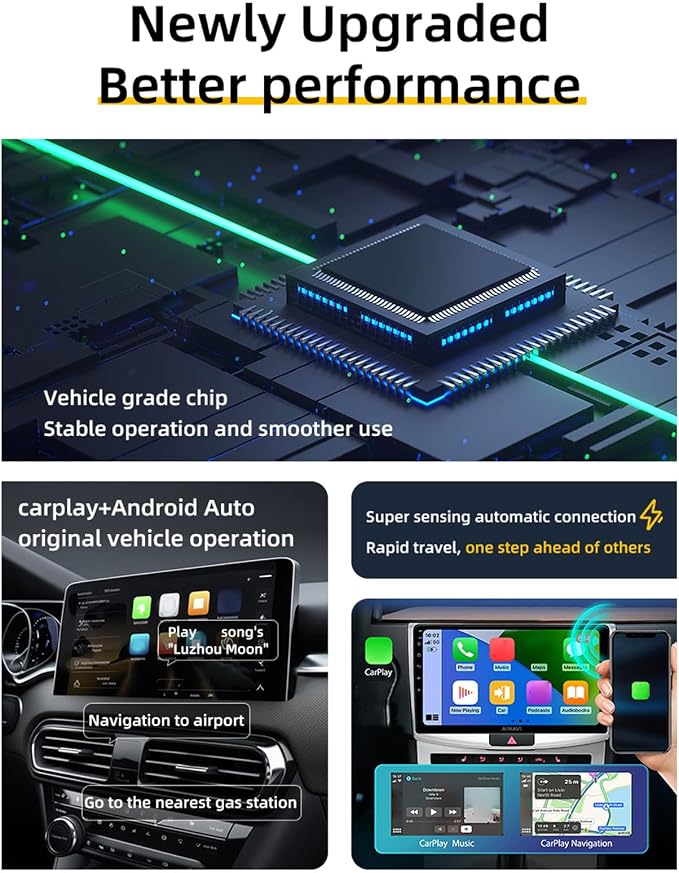 LICAEVEY Wireless Android Auto Adapter, 2 in 1 Converter, Bluetooth 5.2 Plug and Play Auto Connect for Wired Android Auto Cars