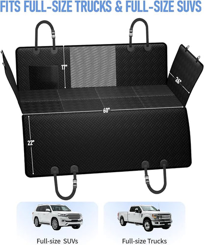 PROZAR Dog Car Seat Cover for Back Seat, Hard Bottom Back Seat Extender, Pet Cover for Dogs - Supports 400lbs, Back Seat Pet Cover, Dog Hammock for Full-Size Trucks/SUVs, 60in -Black