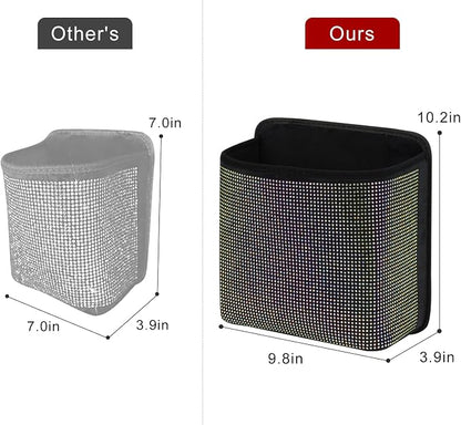 Cavalcade Car Back Seat Organizer, Bling Hanging Pocket, Large Seat Back Travel Caddy Bag, Diamond Trash Bin Garbage Container (Multicolor)