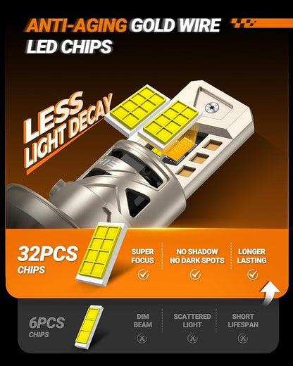 SEALIGHT H13 Light Bulb, 9008 LED Bulbs, 96,000LM for Driving, Pack of 2