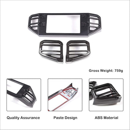 Car Center Console Air Conditioning Outlet Trim Cover Kit Compatible with Toyota Tundra/Sequoia 2022-2026, Dashboard Side A/C Vent Panel Decorative Frame Protection ABS Accessories, For 8-inch Screen