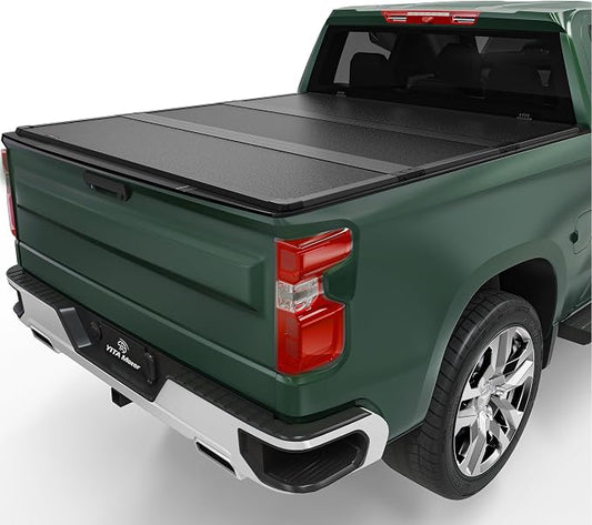 YITAMOTOR FRP Hard Tri-fold Truck Bed Tonneau Cover Fits for 2007-2013 Chevy Silverado/GMC Sierra 1500, Fleetside 5.8 ft Bed