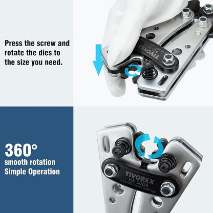 Battery Cable Wire Lug Crimping Tool for AWG 8-1/0 Copper Lugs, Electrical Lug Crimper, Heavy Duty Battery Terminal Crimper