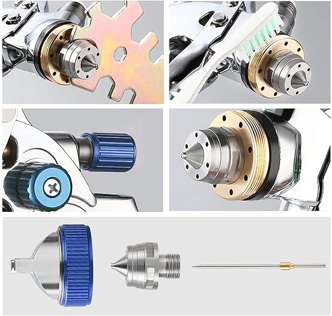 ENDOZER Professional HVLP Spray Gun Set Gravity Feed Air Spray Gun with 1.3, 1.5, 1.8mm Nozzles 20oz 600cc with Gauge for Auto Paint, Primer, Clear/Top Coat & Touch-Up (Not Suitable for Latex Paint)