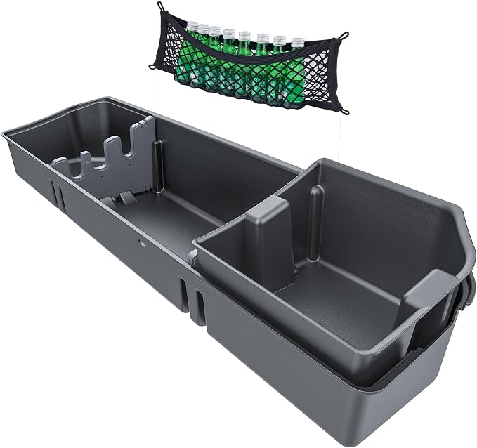WHALEMOTOR Underseat Storage Compatible with Ford F150(2015-2026)&Super Duty(2017-2026) SuperCrew/Crew Cab, Upgraded Rear Under Seat Organizer Cargo Box for F-150 F250 F350 F450 F550