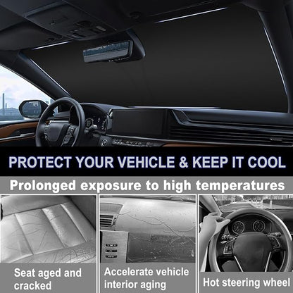 Car Windshield Sun Shade for 2025 2026 Toyota Camry| Front Window Sun Visor| 310T Reflective Polyester| UV Heat Insulation Protection| Foldable Sunshade with Storage Pouch