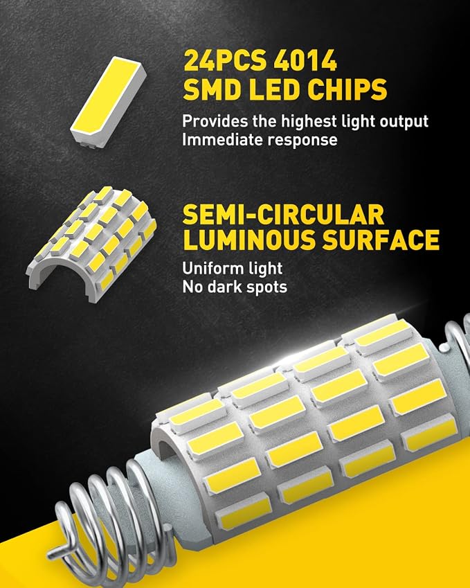 AUXITO 578 LED Bulbs 211-2 212-2 Festoon Bulb 39mm 41mm 42mm LED Lights Bulb 6500K White Extremely Bright 4014 SMD for Car Truck LED Interior Dome Map Door Courtesy Lights License Plate Bulbs, 4 Pack