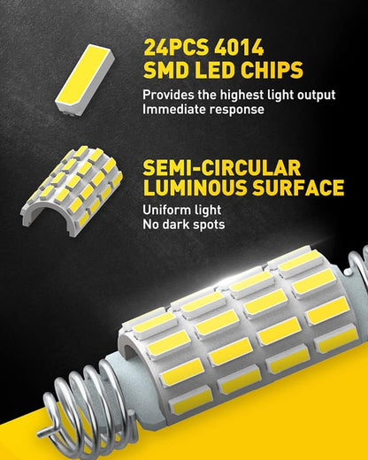 AUXITO 578 LED Bulbs 211-2 212-2 Festoon Bulb 39mm 41mm 42mm LED Lights Bulb 6500K White Extremely Bright 4014 SMD for Car Truck LED Interior Dome Map Door Courtesy Lights License Plate Bulbs, 4 Pack