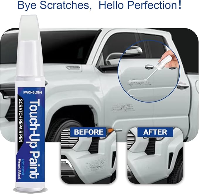 Ice Cap 040 Touch Up Paint for Toyota, 2-in-1 Scratch Repair Pen Exact Color Match, Car Scratch Repair Pen