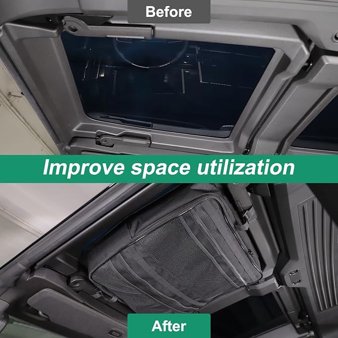 Car Sunroof Organizer Bag Compatible with 2024 2025 2026 Hummer EV Hardtop Roof Panel Storage Bag Waterproof Foldable Multi-Function Car Rooftop Carrier Sunroof Storage Bags (Front Left Side)