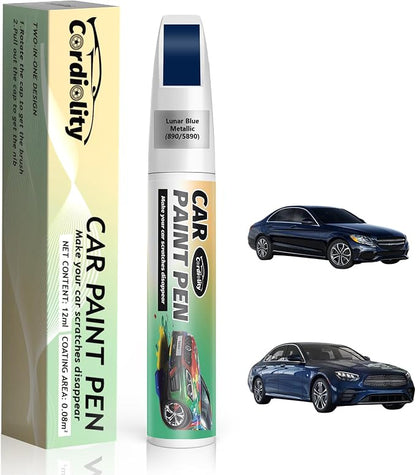 890/5890 Lunar Blue Metallic Touch Up Paint for Mercedes Benz, Color Accurate Car Paint Scratch Repair Pen, Quick & Easy Fix Automotive Chips and Nicks