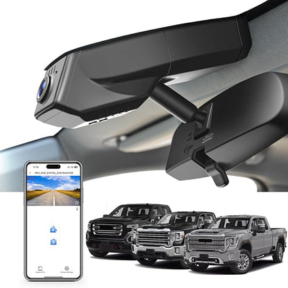 Mangoal 4K Dash Cam fit GMC Sierra 1500 2019-2021, 1500 Limited 2022, 2500 HD/3500 HD 2020-2023(Model B), Model B & Model A Have Same Models Years but Vehicle Sensor Cover are Different