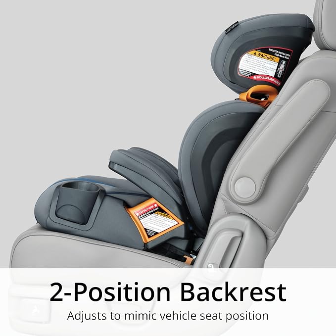 Chicco KidFit Adapt Plus 2-in-1 Belt-Positioning Booster Car Seat, Backless and High Back Booster Seat, for Children Aged 4 Years and up and 40-100 lbs., Vapor/Grey