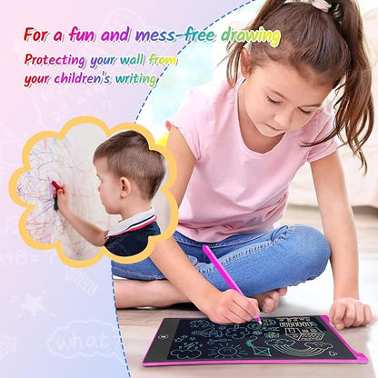 TECJOE 10 Inch 2 Pack LCD Writing Tablet, Colorful Doodle Board Drawing Tablet for Kids, Kids Travel Learning Toys Christmas Birthday Gifts for 3 4 5 6 7 8 Year Old Boys and Girls Toddlers