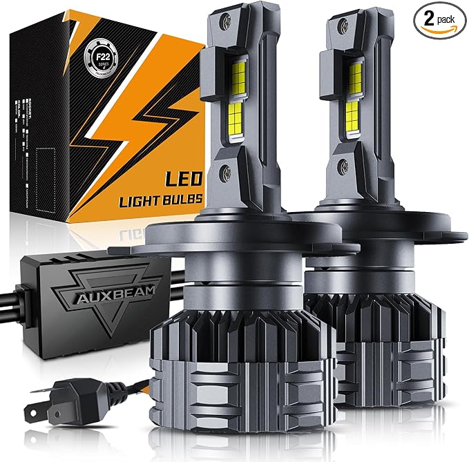Auxbeam H4 9003 F22 Series 24000LM Powersport Light for Off-Road Use or Fog - 2 Pack