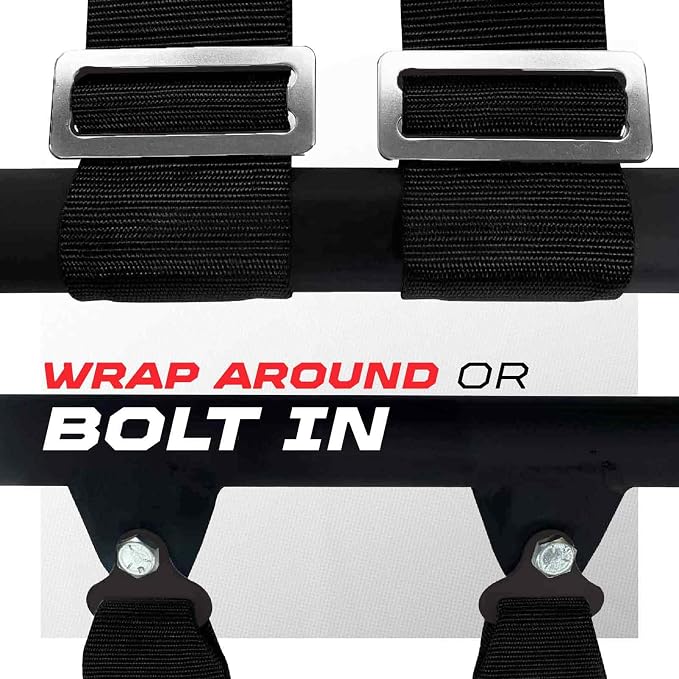 50 Caliber Racing 4-Point Harness for Bucket Seat | Quick-Release Safety Belt | 10 Colors | UTV, RZR, Racing Car Upgrade | Secure Comfort for Off-Road Adventures [6000]