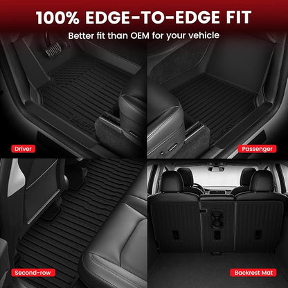 LASFIT 10PCS Floor Mats for Tesla Model Y Juniper 2025 2026 (Only Fit Standard Range), TPE Custom Fit All Weather Model Y Juniper Accessories with Cargo Mat Trunk Mats Full Set