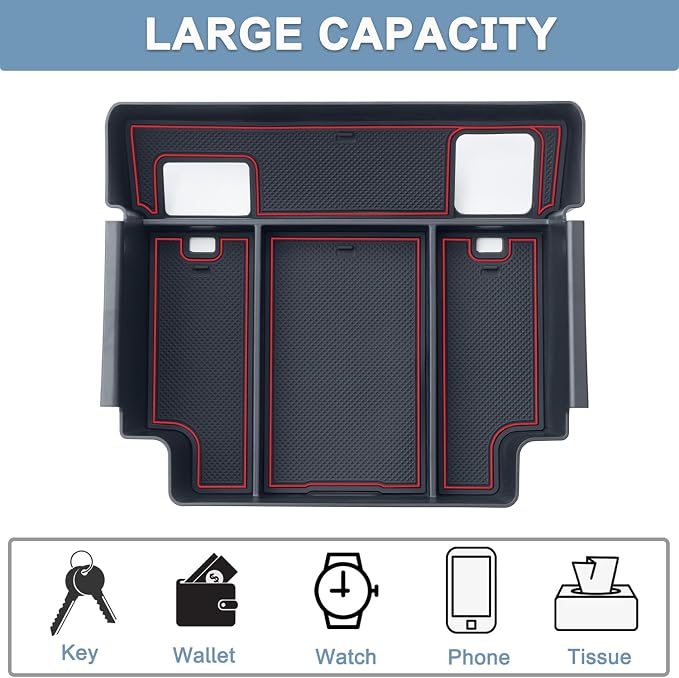 PIMCAR Center Console Organizer for 23-26 Chevy Silverado/GMC Sierra 1500, 2024-2026 Silverado/Sierra 2500HD 3500HD, 22-26 Silverado/Sierra 1500 Refreshed Models (Full Console w/Bucket Seats ONLY)