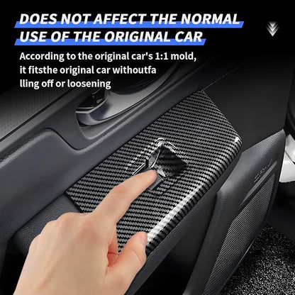 Car Door Power Window Lift Switch Protection Panel for Honda CRV 2023 2024 2025 2026 and Honda CR-V Hybrid 2023-2026 Auto Interior Accessories Armrest Side Pull Handle Trim Cover Carbon Fiber Style