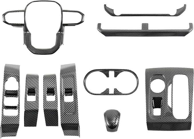 Interior Trim for Colorado Canyon 2023-2026 Carbon Fiber Gear Shift Panel with Steering Wheel Trim