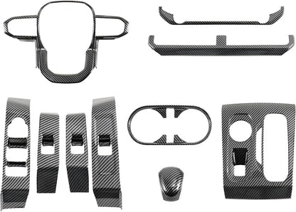 Interior Trim for Colorado Canyon 2023-2026 Carbon Fiber Gear Shift Panel with Steering Wheel Trim