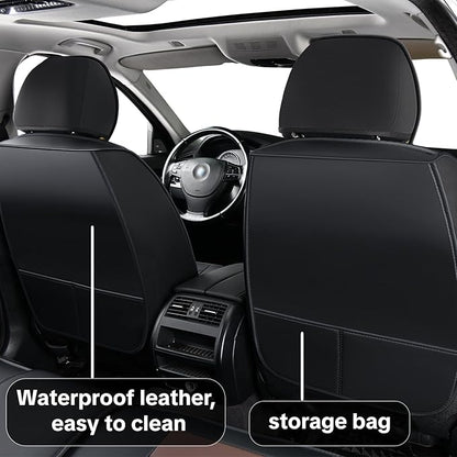 Car Seat Covers, Universal Fit for Most Vehicles, Waterproof Leather, Pet-Friendly Car Seat Covers, 5-Piece Complete Set, Protects Car Seats, Upgrades Interior, Airbag Compatible