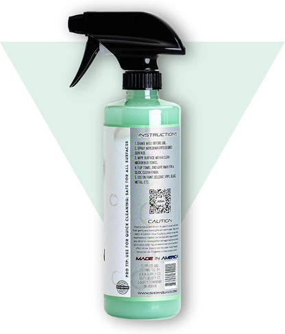 AquaClean WIPEDOWN Ceramic Quick Detailer Spray & Waterless Wash | SiO2 Hydrophobic Coating | Car, Truck, Boat, RV, Motorcycle & Off-Road | UV Protection | Shine & Protect | USA Made | 16oz