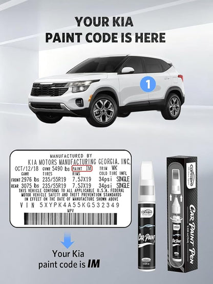 Mars Orange(M3R) for Kia Touch Up Paint Pen, 2 in 1 Car Scratch Remover with Pen Tip and Brush, Precise Color Match for Car Paint Scratch Repair, Quickly and Easily Fix Chips and Nicks