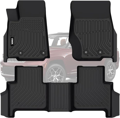 VIWIK Floor Mats for Jeep Grand Cherokee 2022 2023 2024 2025 2026 (Non L), All Weather Floor Liners for Grand Cherokee (Non L), TPE Rubber Automotive Floor Mats Front & Rear Non-Slip Odorless