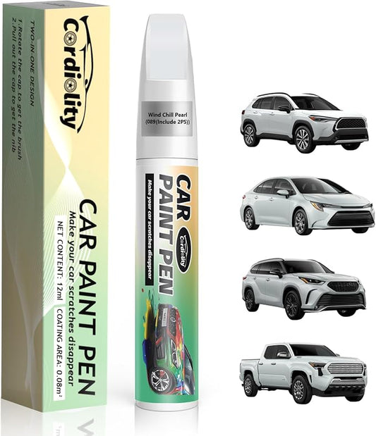 Wind Chill Pearl(089(Include 2PS)) Touch Up Paint Pen for Toyota,Car Paint Scratch Repair Pen Quick and Easy Fix Auto Paint Scratch