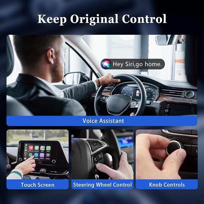 Wireless CarPlay Adapter for iPhone, 2 in 1 Carplay and Android Auto Adapter Converts Factory Wired to Wireless, USB-A/C Plug and Play Fast Response for iOS 10+/Android 11+