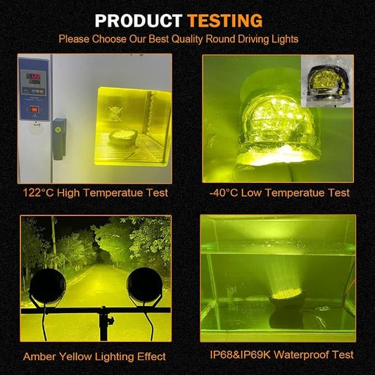 BIGLION.X 7Inch Round LED Amber Driving Offroad Lights 2PCS 210W 32000LM Amber Off road Lights LED Off Road Light Round Waterproof IP68 IP69K 12V 24V for Pickup Trucks SUV ATV UTV 4x4