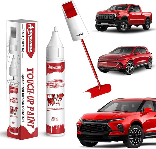 G7C/WA130X Red Hot Car Touch Up Paint for Chevrolet, Color Accurate Two-In-One Car Paint Scratch Repair Pen, Professional Scratch Remover for Vehicles Chips and Nicks Scuff