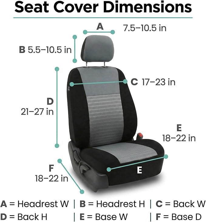 FH Group Universal Car Seat Covers Front Set for SUV Truck Sedan Vans | 3D Textured Breathable Fabric Seat Cover Set Protector with Airbag Compatible Interior Upgrade - Gray