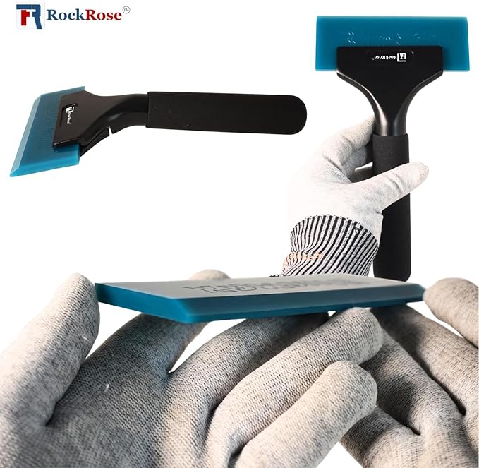 RockRose Elite 6" Cast Aluminum Squeegee – Sturdy, Long-Handle Anti-Slip Grip Precision Blade Change with Allen Wrench Professional Window Tint Application Tool-1 Unit