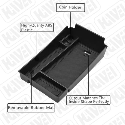 HGWEI Center Console Organizer Tray Compatible with Honda HRV 2023 2024 2025 2026 2027 Accessories, Armrest Storage Box for HRV EX/EX-L/LX/SE/Sport/Touring,Black Trim