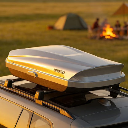 21 Cu Ft Cargo Box, Hard Shell Roof Cargo Carrier with Security Keys, 70.08" x 34.57" x 14.53" Roof Box, Dual-Sided Opening, Tool-Free Install, White
