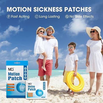 MQ Motion Sickness Patch,30 Count,Non Drowsy Sea Sickness Patches Behind Ear for Cruise Ship Travel, Waterproof Car Sick Patches Fast Acting & Long Last 72H