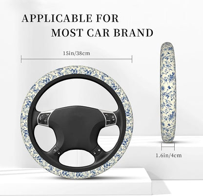 Floral Cute Steering Wheel Cover for Women & Men – Universal 15 Inch Car Accessories, Non-Slip & Stylish Design, Fits Most Cars, SUVs, and Auto