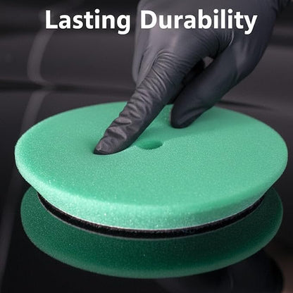 5 Inch 6-Pack Foam Buffing & Polishing Pads Kit – Full 800–3000 Grit Correction System with Denim Texture Pad for Orange Peel, Swirl Removal, High-Gloss Auto Finish, DA & Rotary Compatible