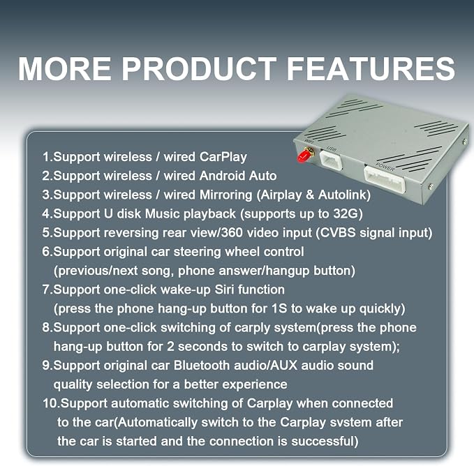 Toyota Wireless CarPlay/Android Auto Dongle | Plug & Play for 2014-2019 Sienna, Prius, Tacoma, Tundra, Highlander, RAV4, 4Runner with Entune 2.0 | Works with OEM Camera & Controls