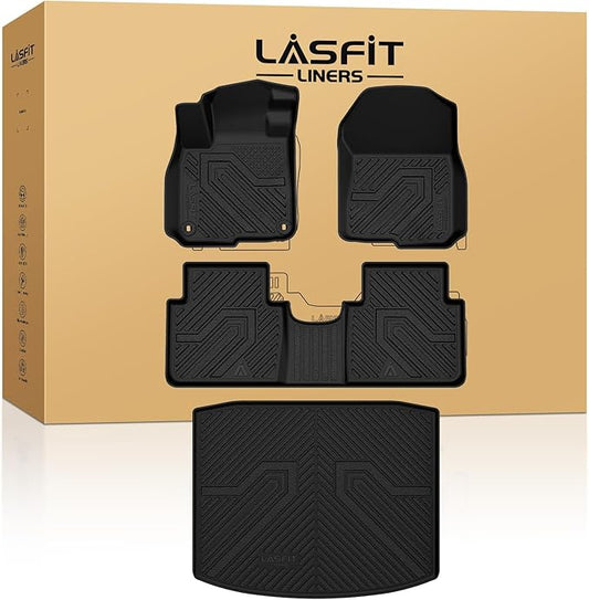 LASFIT Floor Mats & Trunk Mat for Honda CR-V 2017-2022 EX-L/EX/Touring/LX/Special Edition, All Weather Protection TPE Floor Liners 1st & 2nd Row & Cargo Mat in Lower Position (NOT for Hybrid)