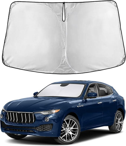 EcoNour Windshield Sunshade Compatible for Maserati Levante 2017-2022 2023 2024, Sun Visor for Front Windshield & Window Sun Shade Cover, UV Heat Blocker & Protector, Car Accessories
