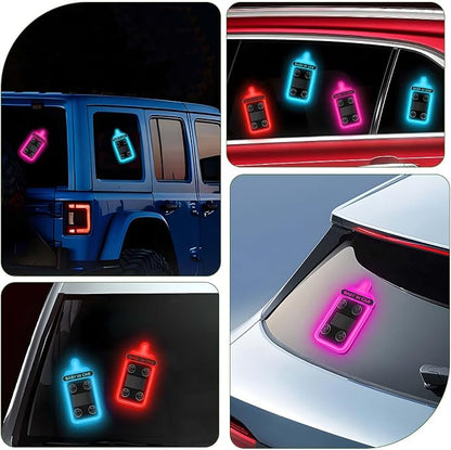 Car LED Ambient Light - Baby Bottle Design for Side and Rear Windows, 6 Modes, Solar Powered, Auto On/Off, 500mAh, Car Gift (Red)