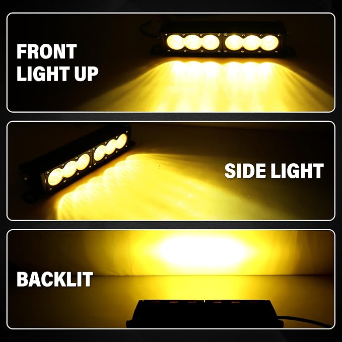AUXTINGS 12 inch Single Row Amber LED Light Bar 60W Off Road Light Bar Flood Beam LED Work Light Truck UTV 4x4 Cars SUVs ATVs Boats Fog Driving Light with Wiring Harness kit