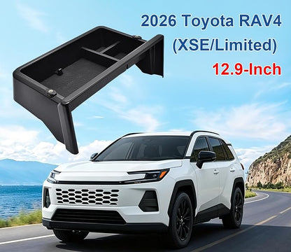 Dashboard Center Console Organizer for RAV4 2026 XSE/Limited Dashboard Storage Box with 1/4 Inch Screw Hole Sunglasses Holder and No-Slip Mat 2026 RAV4 Dashboard Organizer Only Fit 12.9 Inch Screen