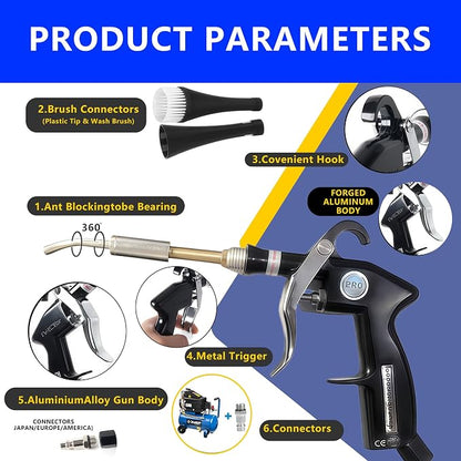 Car Cleaning Gun Detailing Interior Dryer Air Blow Gun, High Pressure Blower Gun, Car Detailing Kit for Quickly Blasting Dirt and Dust Works, Car Detailing Tools with Air Compressor