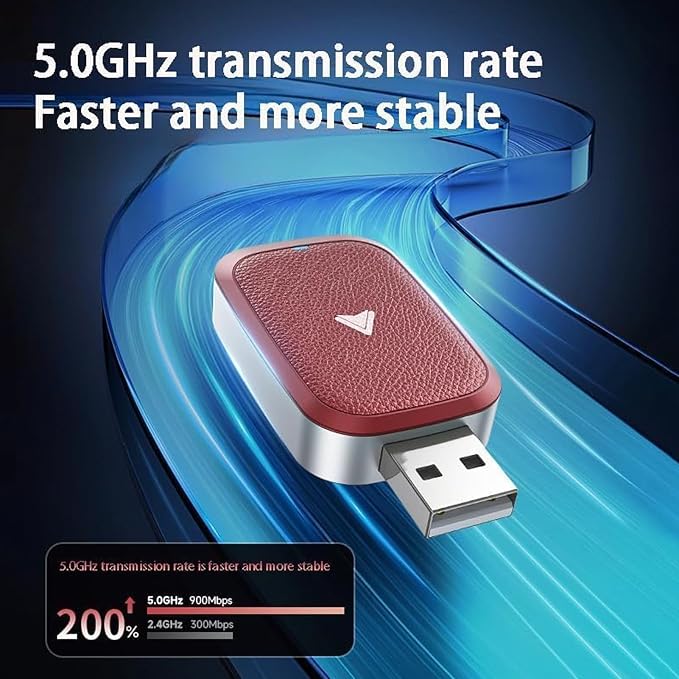 Wireless Carplay Adapter for Ford Mustang 2021 2022 2023 2024, 2 in 1 Android Auto/Carplay Wireless Adapter Auto Reconnect Accessories,Red